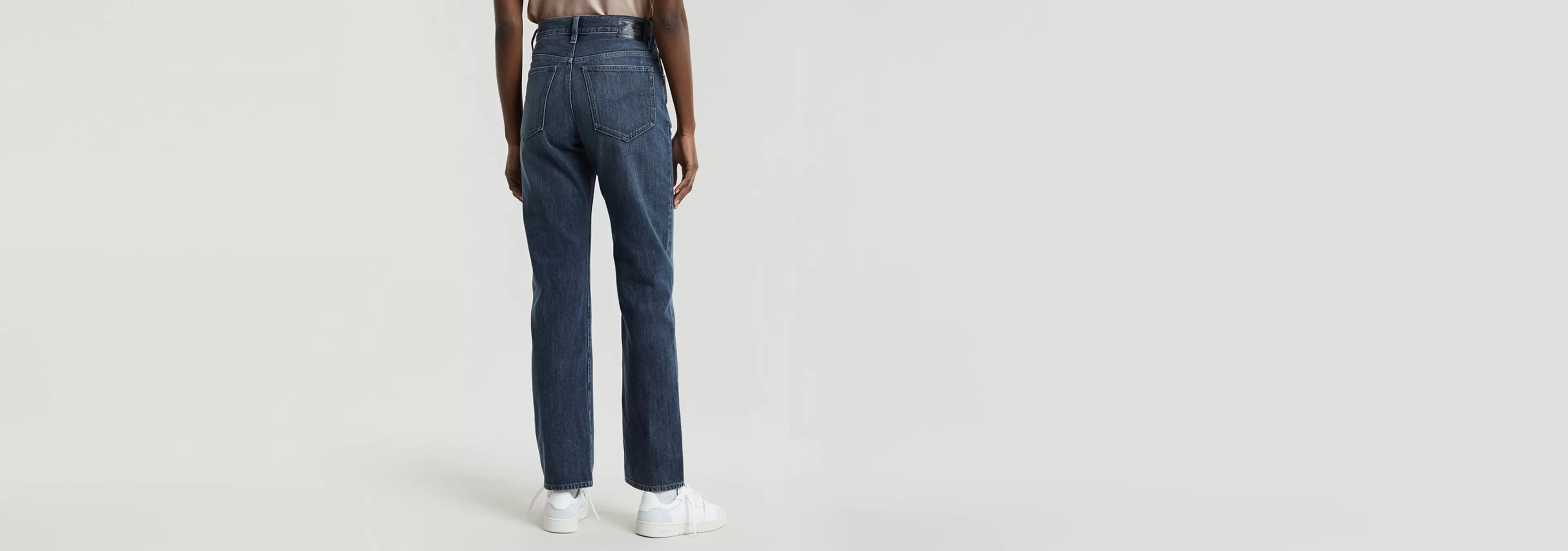 Shop G-Star Viktoria High Straight Jeans worn in broken cloud