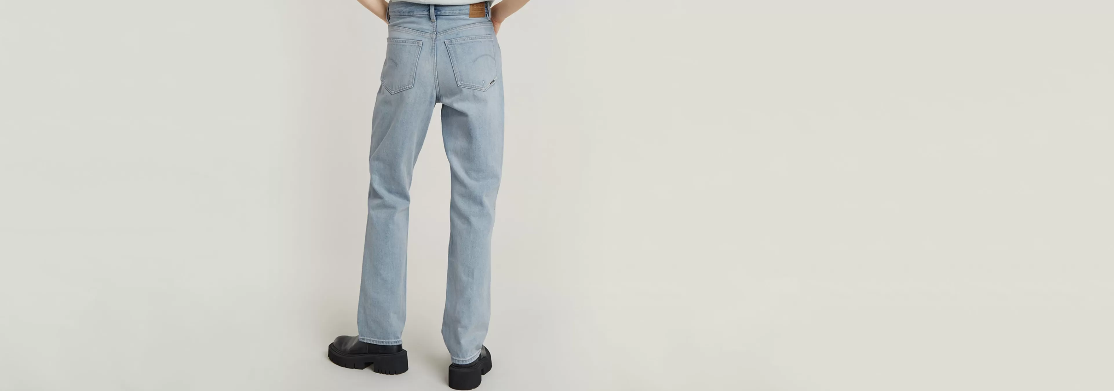 Online G-Star Viktoria High Straight Jeans sun faded ripped mirage blue