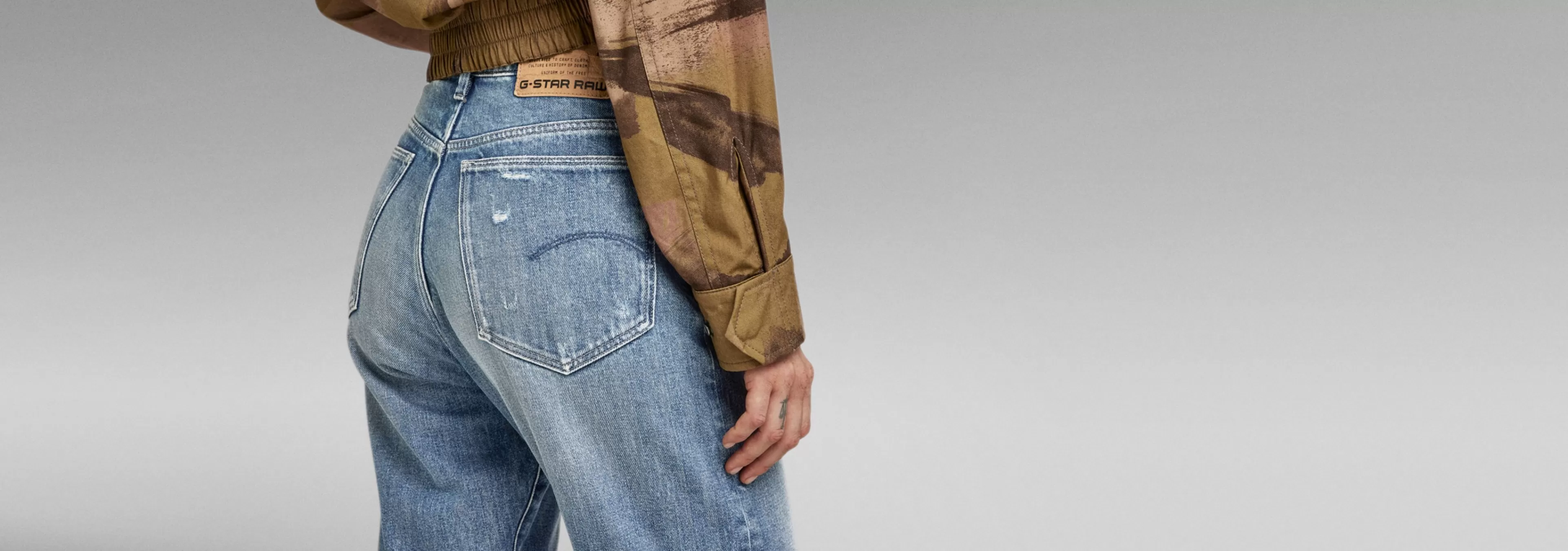 Outlet G-Star Virjinya Slim Jeans sun faded ice fog destroyed
