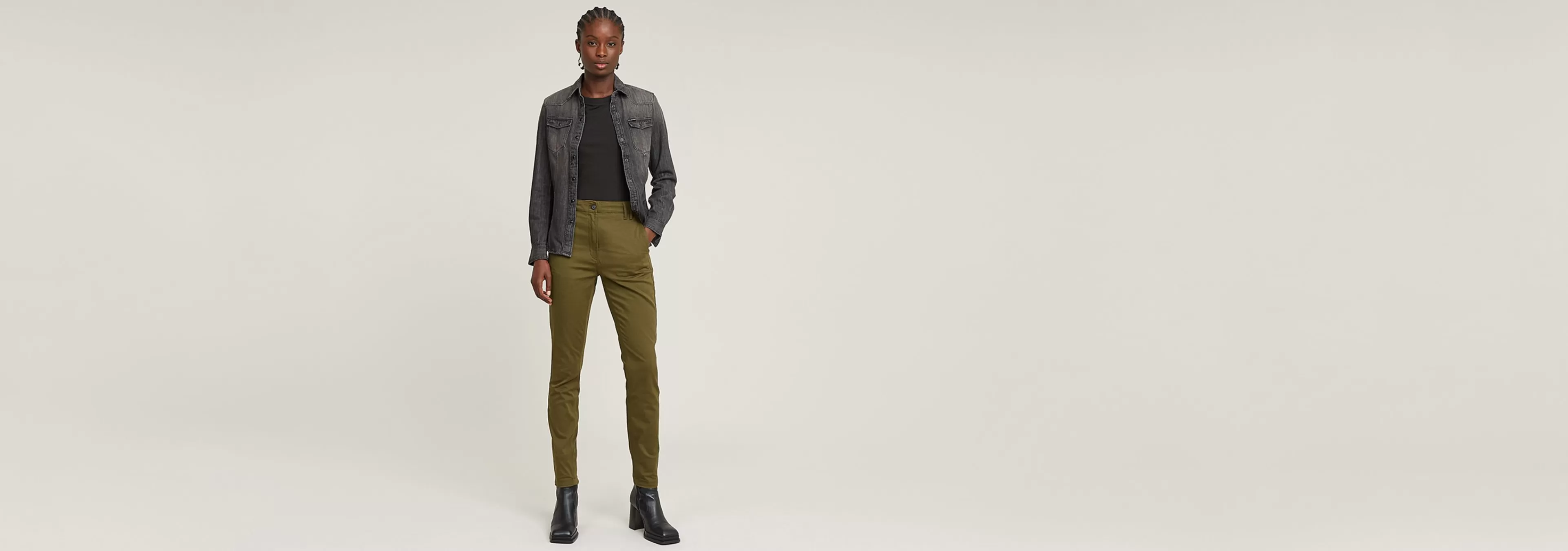Fashion G-Star Weld High Skinny Broek dark olive