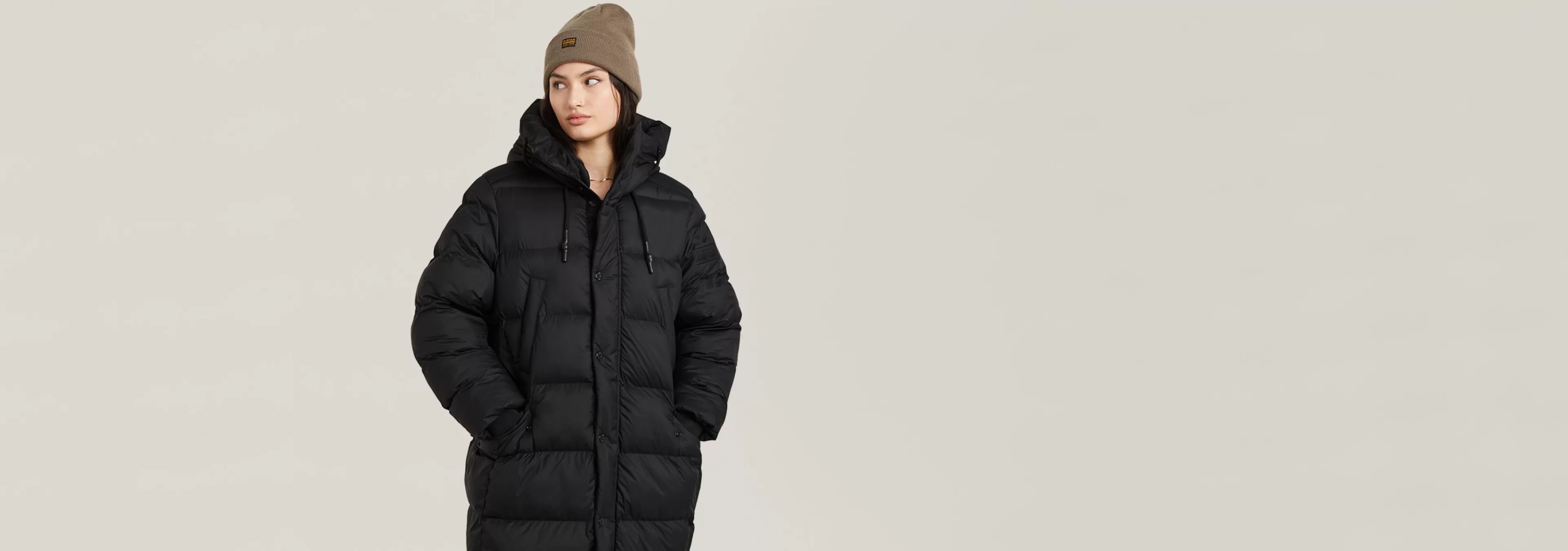 Cheap G-Star Whistler Long Puffer dark black