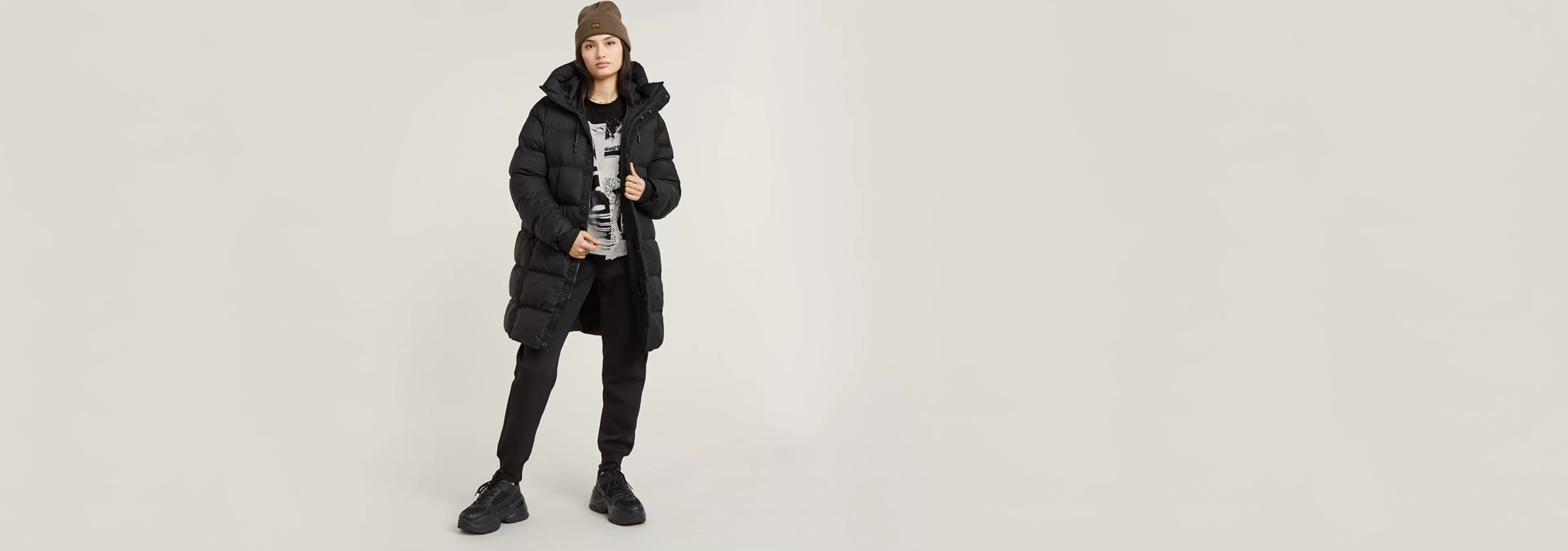 Hot G-Star Whistler Parka Puffer dark black