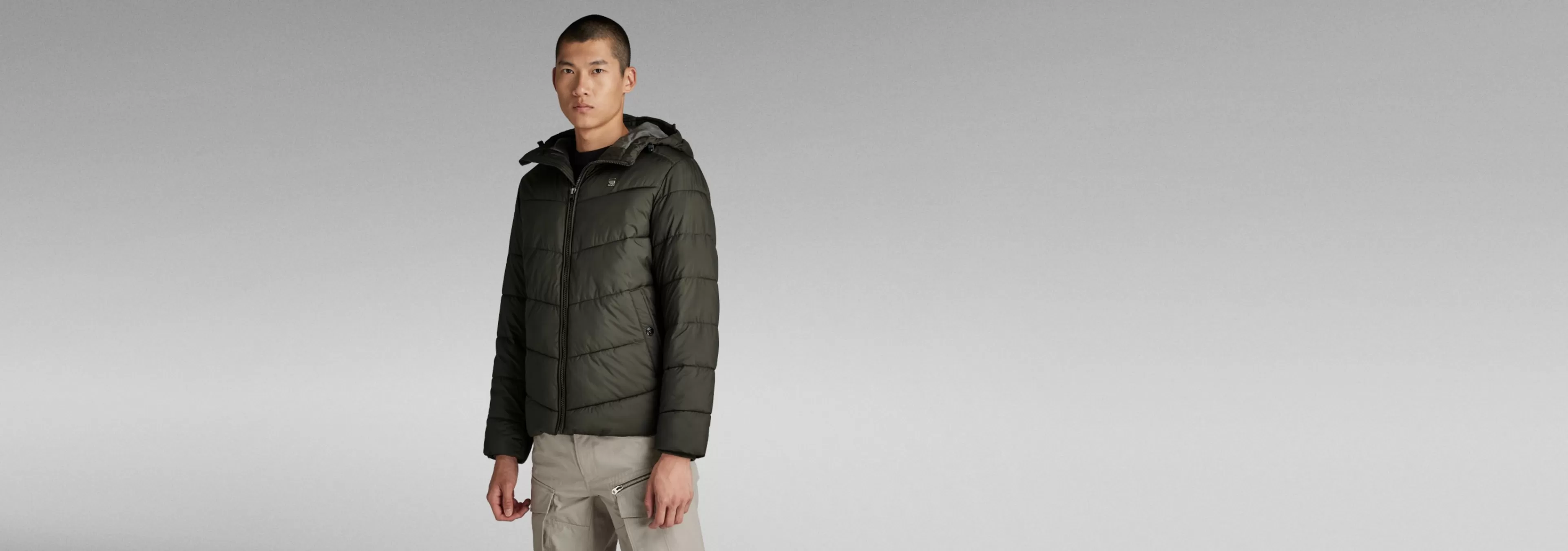 New G-Star Whistler Puffer Met Capuchon asfalt