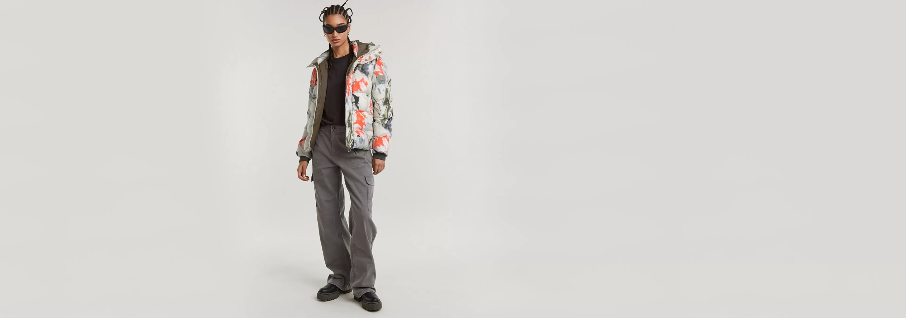 Hot G-Star Whistler Short Puffer dk talc liquid layers
