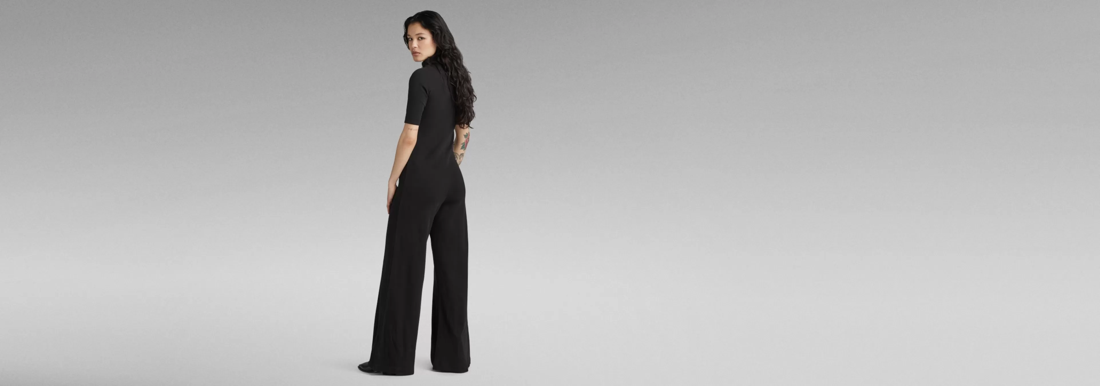 Discount G-Star Wide Leg Jumpsuit dark black