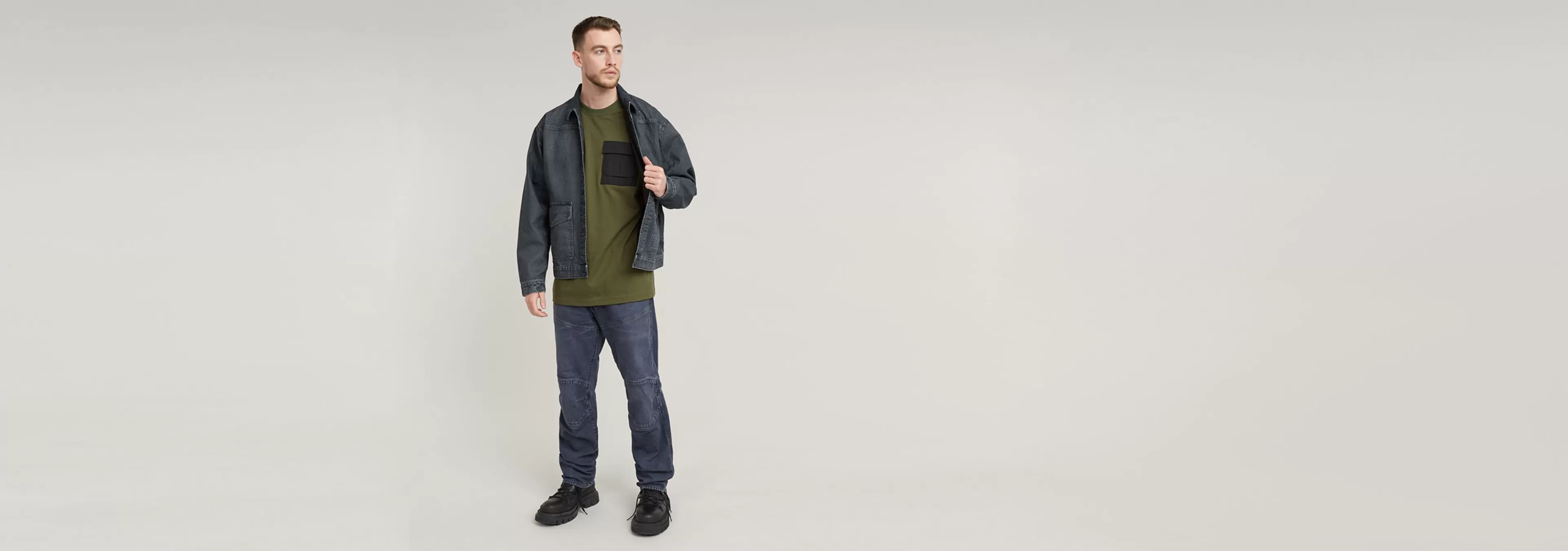 Best Sale G-Star Woven Mix Pocket Loose T-Shirt shadow olive