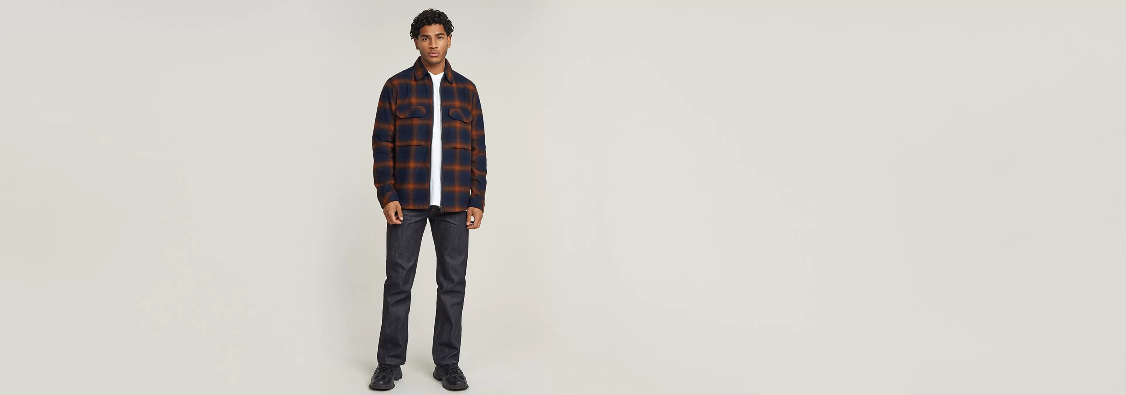 Outlet G-Star Zip Regular Overshirt sartho blue blur check